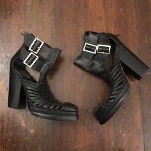 Jeffrey Campbell Black Leather Booties